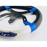MS Kart Steering Wheel - Black/Blue & White M6