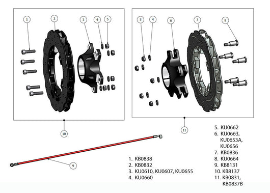 MS Kart Rear Brake Disc Complete Assembly - 50mm Floating